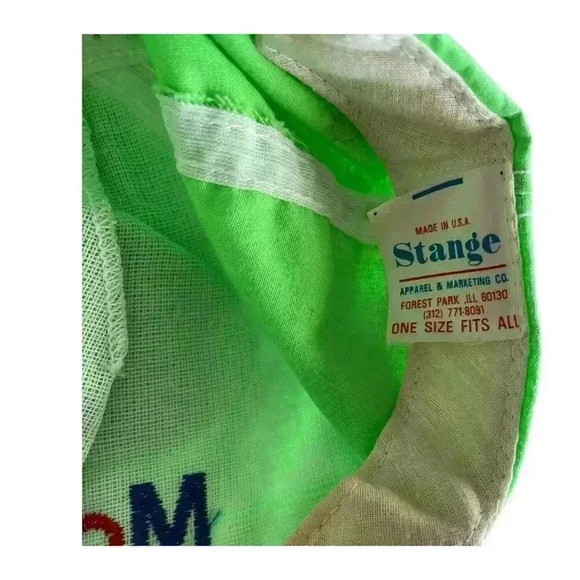 Vintage 80s 90s Mobile 1 Racing Snapback Hat Cap Neon Green Stange Made in USA - Picture 5 of 9